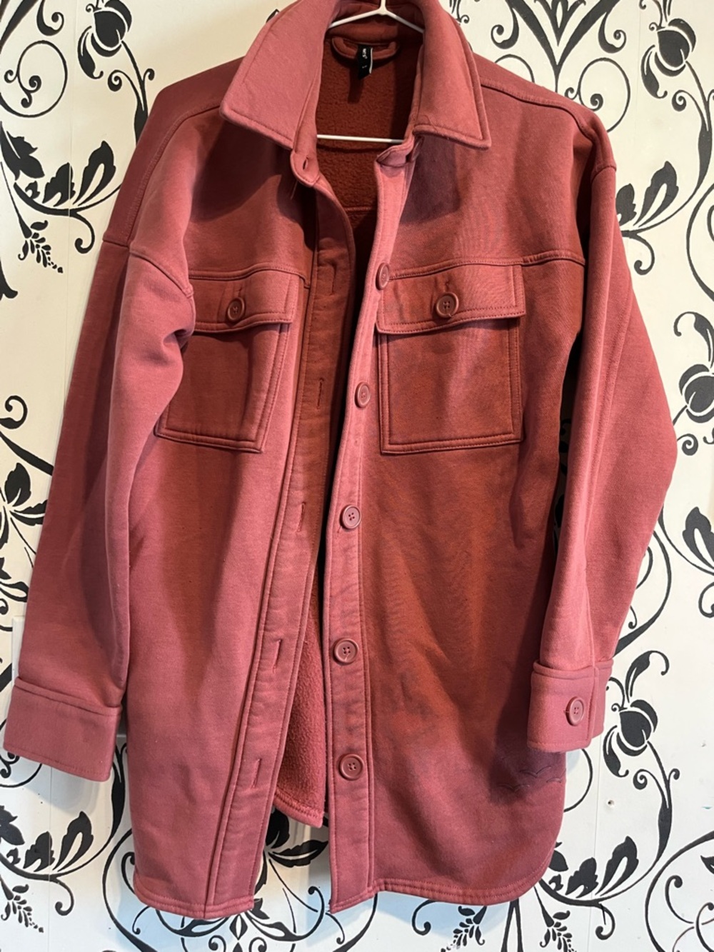 Vibrant Rose-Peach Shacket Jacket